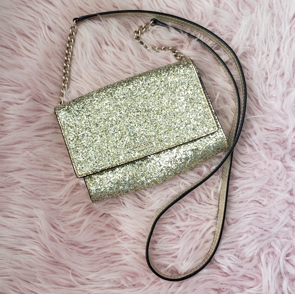 kate spade Bags Kate Spade Gold Glitter Crossbody Poshmark
